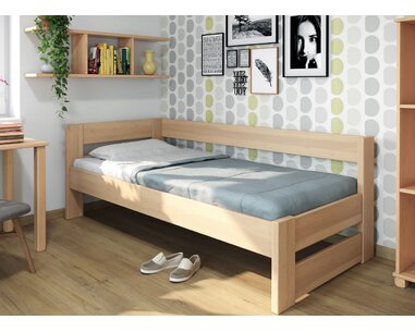 Posteľ jednolôžko z masívu Ela, Ľavá Posteľ jednolôžko z masívu Ela, Ľavá