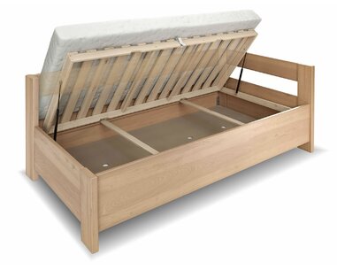 Rohová zvýšená úložná posteľ jednolôžko ELA - Pravá, 140x200, masív buk Rohová zvýšená úložná posteľ jednolôžko ELA - Pravá, 140x200, masív buk