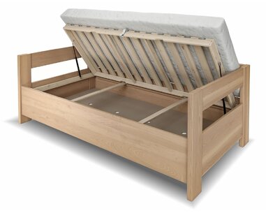 Zvýšená úložňa posteľ jednolôžko ELA - s čelami, 120x200, masív buk, rošt v cene Zvýšená úložňa posteľ jednolôžko ELA - s čelami, 120x200, masív buk, rošt v cene