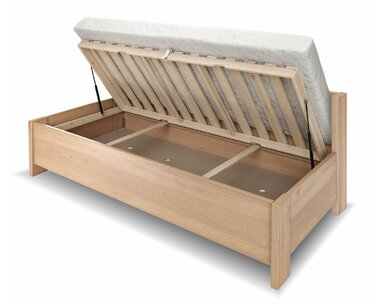 Zvýšená úložná posteľ jednolôžko ELA s bočným čelom, masív buk, 120x200, rošt v cene Zvýšená úložná posteľ jednolôžko ELA s bočným čelom, masív buk, 120x200, rošt v cene