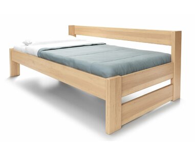 Zvýšená posteľ jednolôžko ELA s bočním čelem, 120x200, masívny buk Zvýšená posteľ jednolôžko ELA s bočním čelem, 120x200, masívny buk