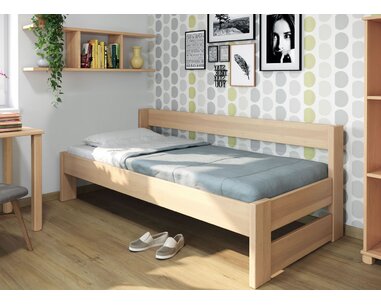 Posteľ jednolôžko z masívu Ela bez čiel Posteľ jednolôžko z masívu Ela bez čiel