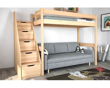 Poschodová posteľ JUNIOR 17, masív buk