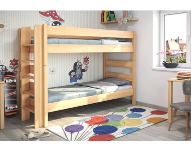 Poschodová posteľ JUNIOR 3, ĽAVÁ, masív buk