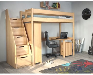 Poschodová posteľ JUNIOR 8, masív buk