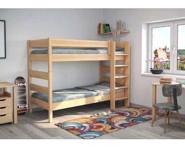 Poschodová posteľ pre 2 deti JUNIOR 1, masív buk