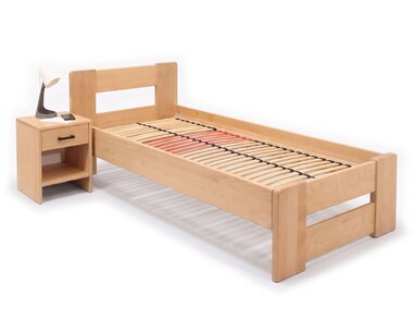 Zvýšená posteľ jednolôžko MIVA, 90x200, masív buk - pohľad č. 3