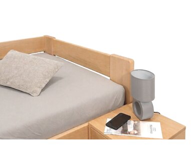 Zvýšená buková posteľ s roštom MIVA s čelami, 90x200 Zvýšená buková posteľ s roštom MIVA s čelami, 90x200