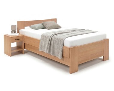 Zvýšená buková posteľ s roštom MIVA pravá, 90x200