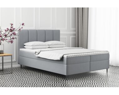 Vysoká posteľ boxspring ADEL, s matracami a topperom, 140x200cm - pohľad č. 1