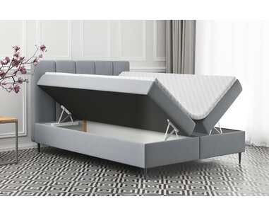 Vysoká posteľ boxspring ADEL, s matracami a topperom, 140x200cm - pohľad č. 3