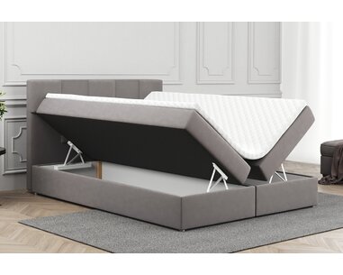 Zvýšená posteľ boxspring ALMA, s matracmi a topperom, 140x200cm - pohľad č. 3