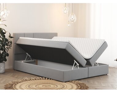 Zvýšená posteľ boxspring BALI, s matracmi a topperom - pohľad č. 3