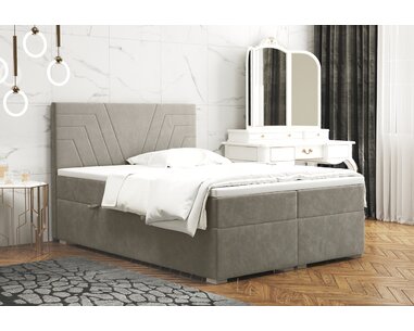 Vysoká posteľ boxspring CASTEL, s matracmi a topperom, 140x200cm Vysoká posteľ boxspring CASTEL, s matracmi a topperom, 140x200cm