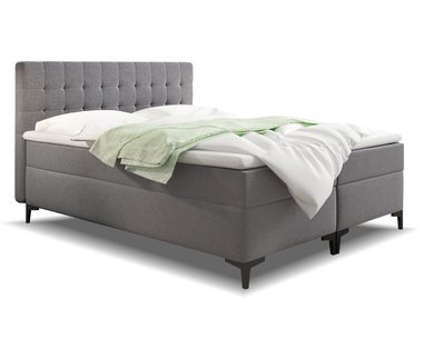 Zvýšená postel boxspring DENVER LUX, s matracemi a topperem, 140x200 - pohľad č. 2