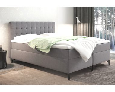 Zvýšená postel boxspring DENVER LUX, s matracemi a topperem, 140x200 - pohľad č. 1