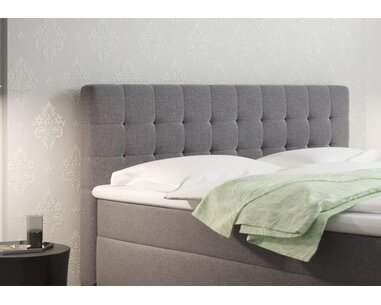 Zvýšená postel boxspring DENVER LUX, s matracemi a topperem, 140x200 - pohľad č. 3