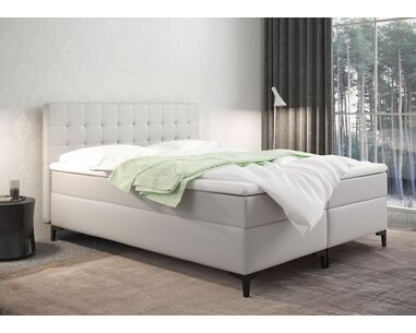 Zvýšená postel boxspring DENVER LUX, s matracemi a topperem, 140x200 - pohľad č. 4