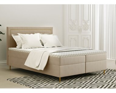 Vysoká posteľ boxspring GOLDEN, s matracmi a topperom - pohľad č. 1