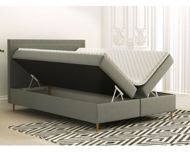 Vysoká posteľ boxspring GOLDEN, s matracmi a topperom - pohľad č. 3