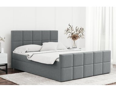 Posteľ boxspring s čelami HANIA, matrac a topper v cene, 140x200cm - pohľad č. 1
