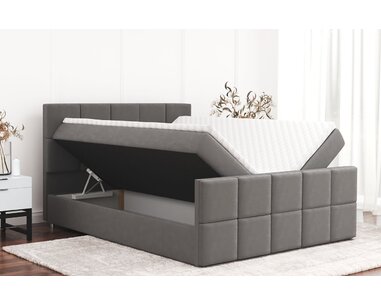 Posteľ boxspring s čelami HANIA, matrac a topper v cene, 140x200cm - pohľad č. 3