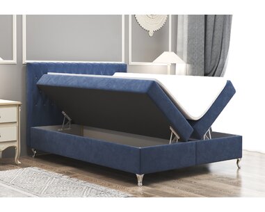Vysoká posteľ boxspring KATE, s matracmi a topperom, 140x200cm - pohľad č. 3