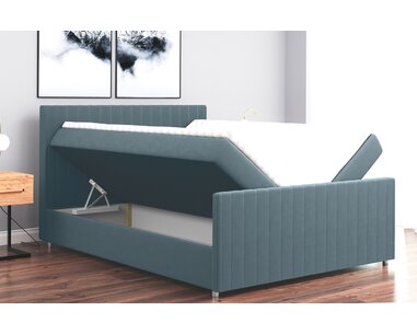 Posteľ boxspring s čelami LANTINO, matrace a topper v cene, 140x200cm - pohľad č. 3