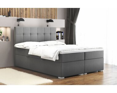 Vysoká posteľ boxspring LINDT, s matracami a topperom, 140x200cm