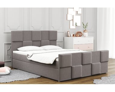 Posteľ boxspring s čelami MALTA, matrace a topper v cene, 140x200cm - pohľad č. 1