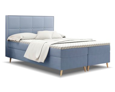 Vysoká posteľ boxspring MANILA, s matracmi a topperom, 140x200cm - pohľad č. 2