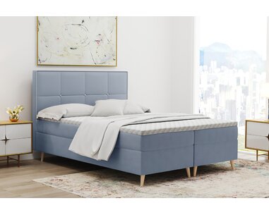 Vysoká posteľ boxspring MANILA, s matracmi a topperom, 140x200cm - pohľad č. 1
