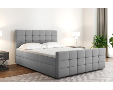 Posteľ boxspring s čelami MARIN, matrace a topper v cene, 140x200cm - pohľad č. 1