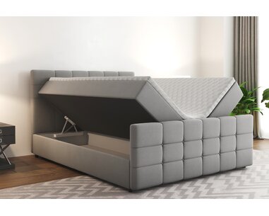 Posteľ boxspring s čelami MARIN, matrace a topper v cene, 140x200cm - pohľad č. 3