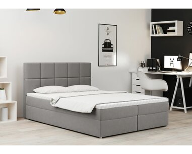 Zvýšená posteľ boxspring MEGAN, s matracmi a topperom, 140x200cm - pohľad č. 1