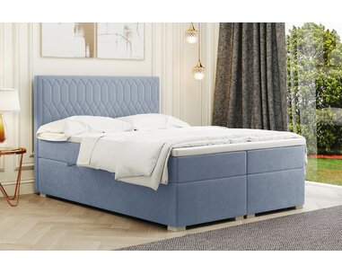 Vysoká posteľ boxspring RIMINI, s matracami a topperom, 140x200cm