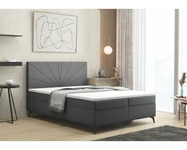 Vysoká posteĽ boxspring ROSE, s matracmi a topperom, 140x200cm - pohľad č. 1