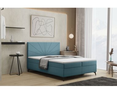Vysoká posteľ boxspring ROSE, s matracmi a topperom - pohľad č. 4
