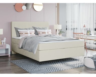 Zvýšená posteľ boxspring SEVILA 2, s matracmi a topperom, 140x200cm Zvýšená posteľ boxspring SEVILA 2, s matracmi a topperom, 140x200cm