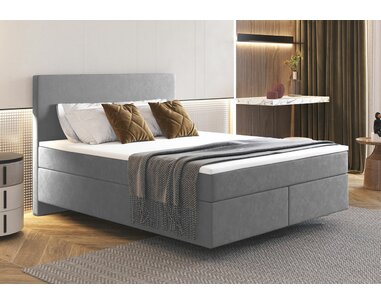 Zvýšená posteľ boxspring SEVILA 5, s matracemi a topperem, 140x200cm