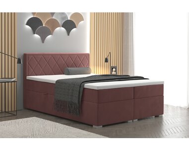 Vysoká posteľ boxspring SEVILLA, s matracmi a topperom, 140x200cm