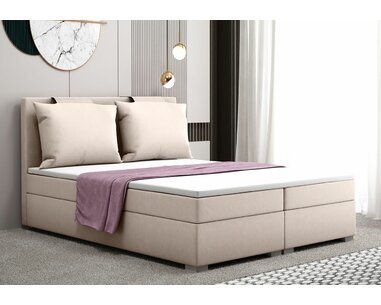 Zvýšená posteľ boxspring TERAMO, s matracmi a topperom - pohľad č. 1