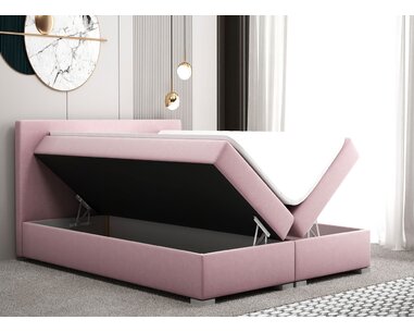 Zvýšená posteľ boxspring TERAMO, s matracmi a topperom - pohľad č. 3