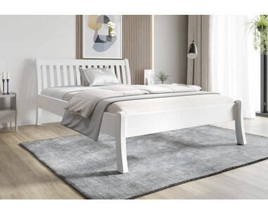 Drevená posteľ Nordica biela, 180x200cm, masív borovica Drevená posteľ Nordica biela, 180x200cm, masív borovica