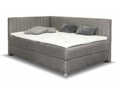 Rohová posteľ boxspring s úložným priestorom NOVO s čelami, 140x200cm Rohová posteľ boxspring s úložným priestorom NOVO s čelami, 140x200cm