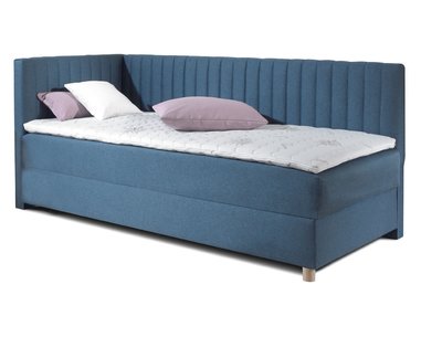 Rohová posteľ boxspring s úložným priestorom NOVO s čelami Rohová posteľ boxspring s úložným priestorom NOVO s čelami