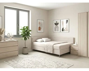 Čalúnená posteľ s roštom a matracom Elia, 110x200 cm - pohľad č. 2