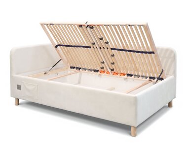 Multifunkčná rohová posteľ NEXUS s roštom a USB nabíjačkou, 140x200cm