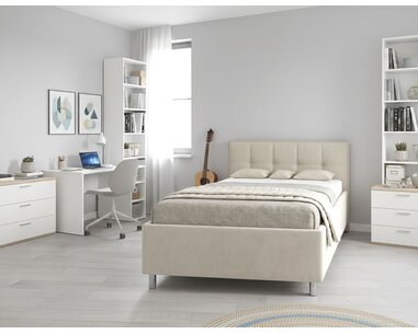 Čalúnená posteľ s úložným priestorom Crissy 120x200 hnedosivá