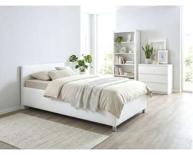 Vyvýšená čalúnená posteľ s úložným priestorom Lyoneta, 120x200cm, hnedosiva Vyvýšená čalúnená posteľ s úložným priestorom Lyoneta, 120x200cm, hnedosiva